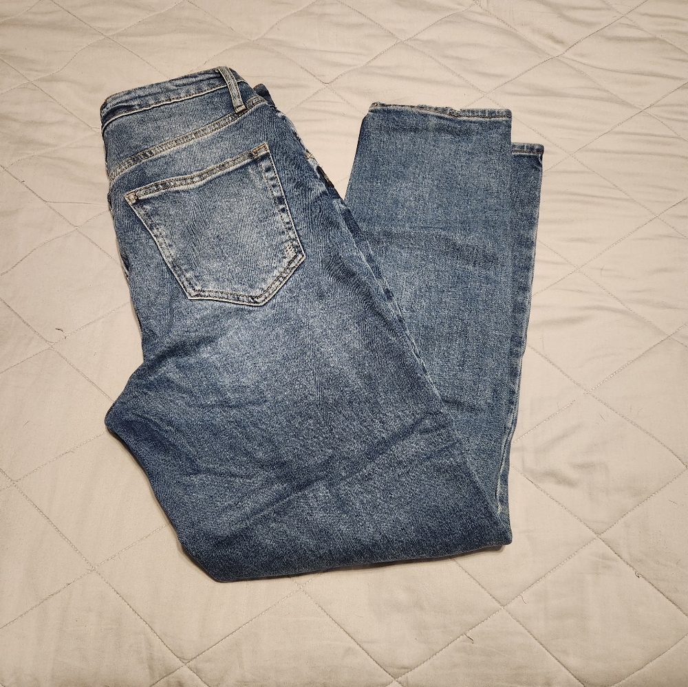 Silver mom jeans